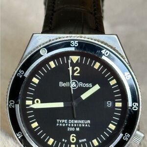 Pre owned,Bell & Ross Black Professional Men's Watch, need battery.
